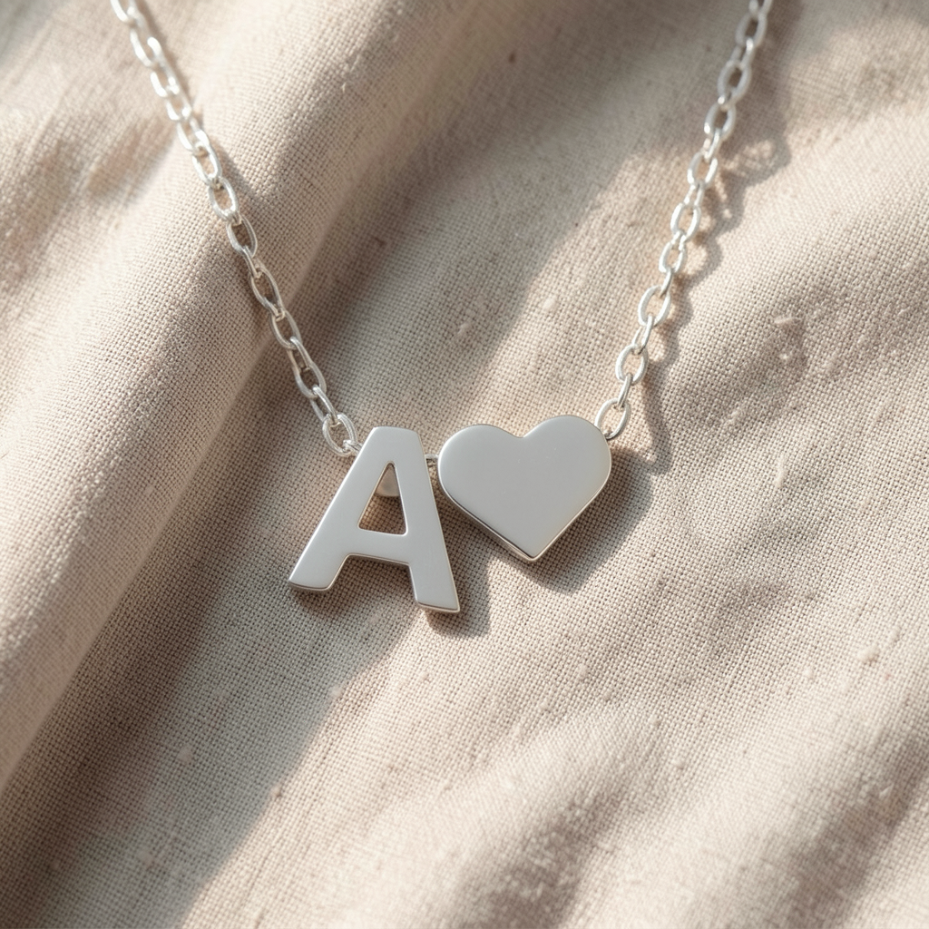 Forever Love & Letter Silver Necklace