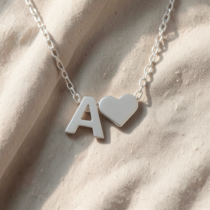 Forever Love & Letter Silver Necklace