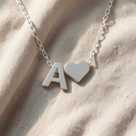 Forever Love & Letter Silver Necklace