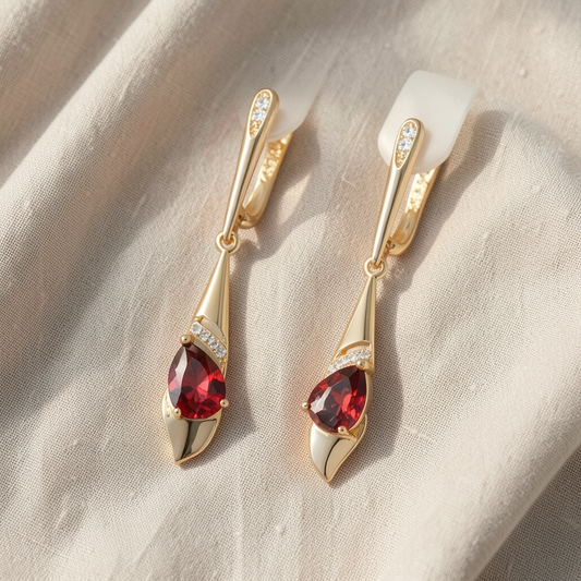 Exquisite Red Ruby Earrings