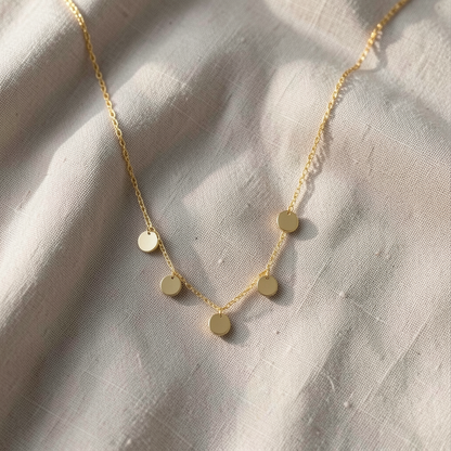 Dainty Gold Multi Disc Charm Necklace