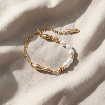 Golden Pearl Elegance Bracelet