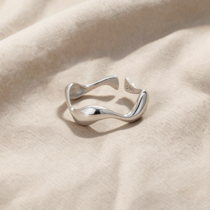 Silver Wave Adjustable Ring