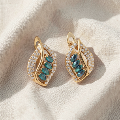 Sapphire Gold Earrings