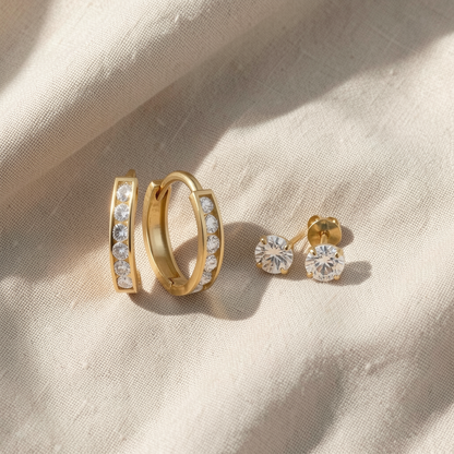 Crystal Stone Earrings Set