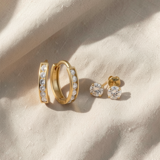 Crystal Stone Earrings Set