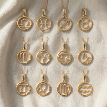 Zodiac Sign Necklace | Gold
