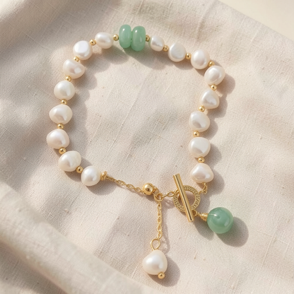 Freshwater Pearl & Jade Bracelet