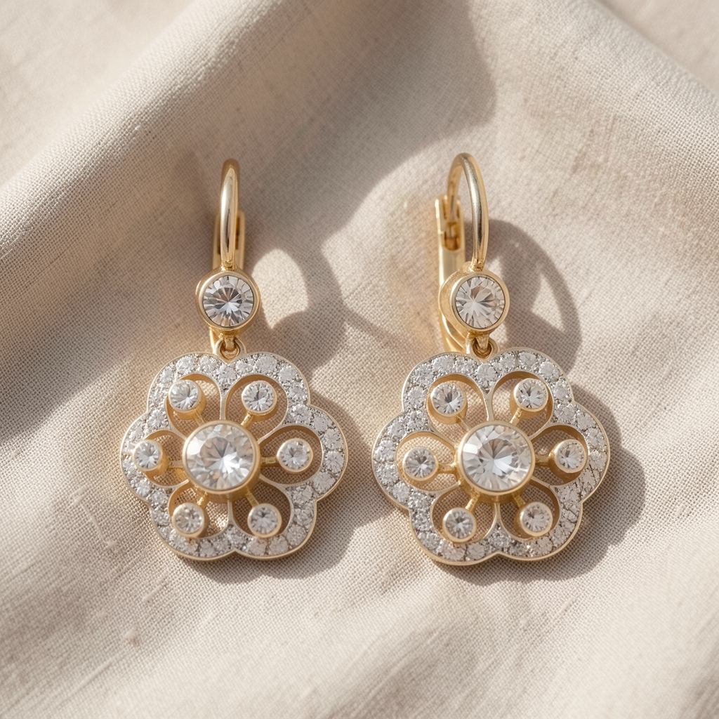 Mandala Crystal Earrings