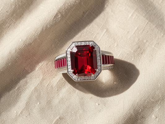 Lab-Grown Ruby Cut Ring