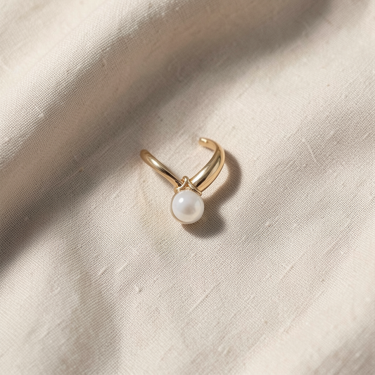 Unique Golden Pearl Earrings