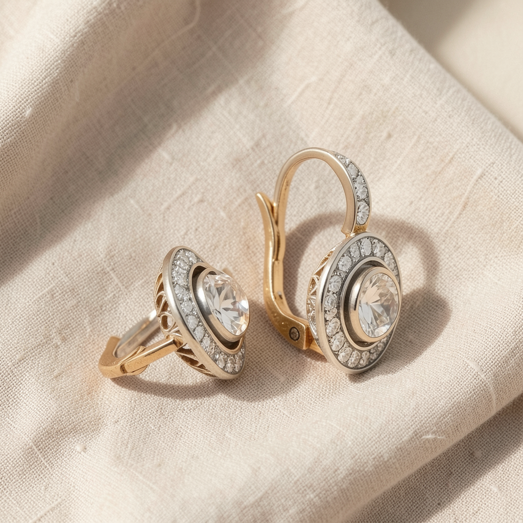 Gold & Silver Crystal Earrings