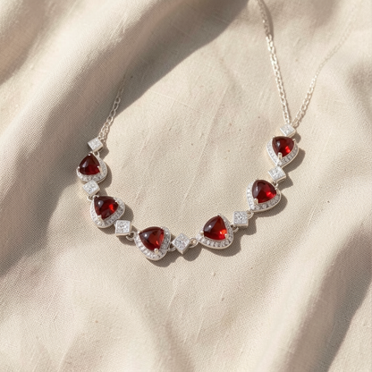 Natural Garnet Friendship Charm Bracelet