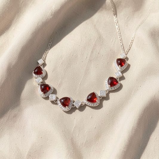 Natural Garnet Friendship Charm Bracelet