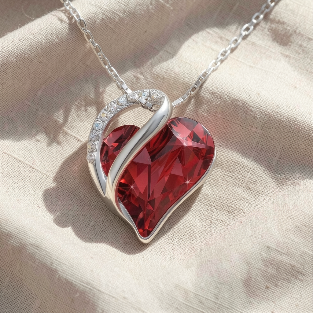 Heart-Shaped Crystal Love Necklace