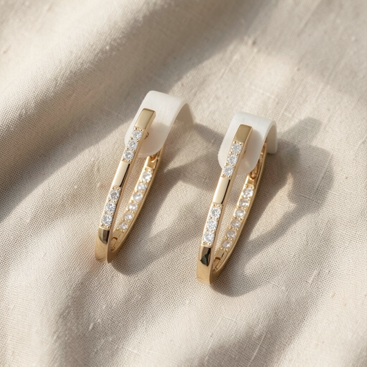 Sophisticated Earrings with Zirconia Stones