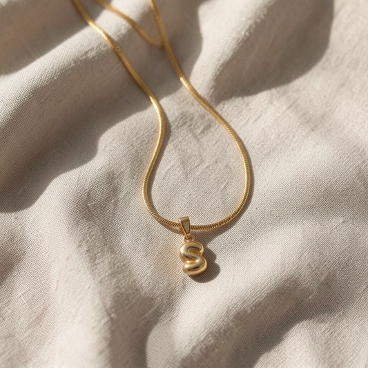 Sophisticated Bubble Letter Necklace