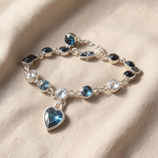 Ocean Heart Glow Bracelet | White Gold