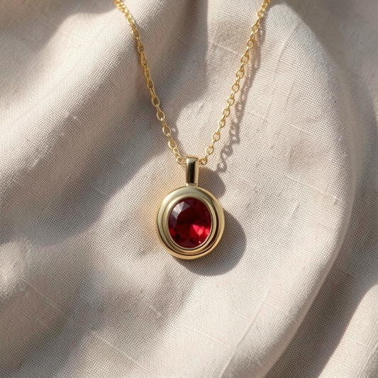 Red Cubic Zirconia Pendant Necklace