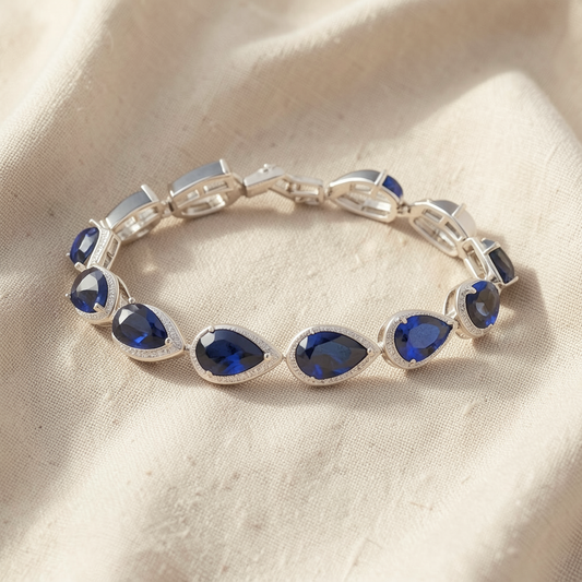 Sapphire Teardrop Tennis Bracelet