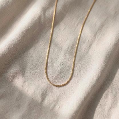 Dainty Gold Box Chain Layering Necklace