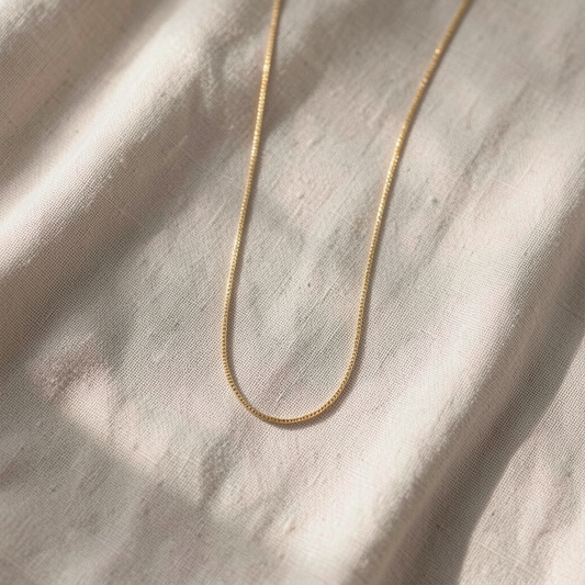 Dainty Gold Box Chain Layering Necklace