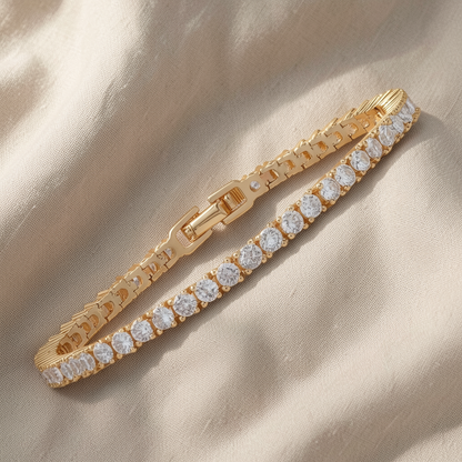 Double Row Crystal Tennis Bracelet