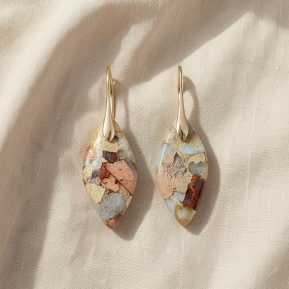 Natural Stone Teardrop Earrings