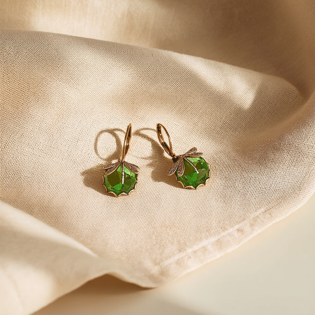 Antique Gold Dragonfly Earrings