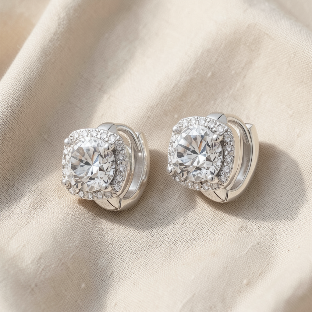Square Diamond Earrings