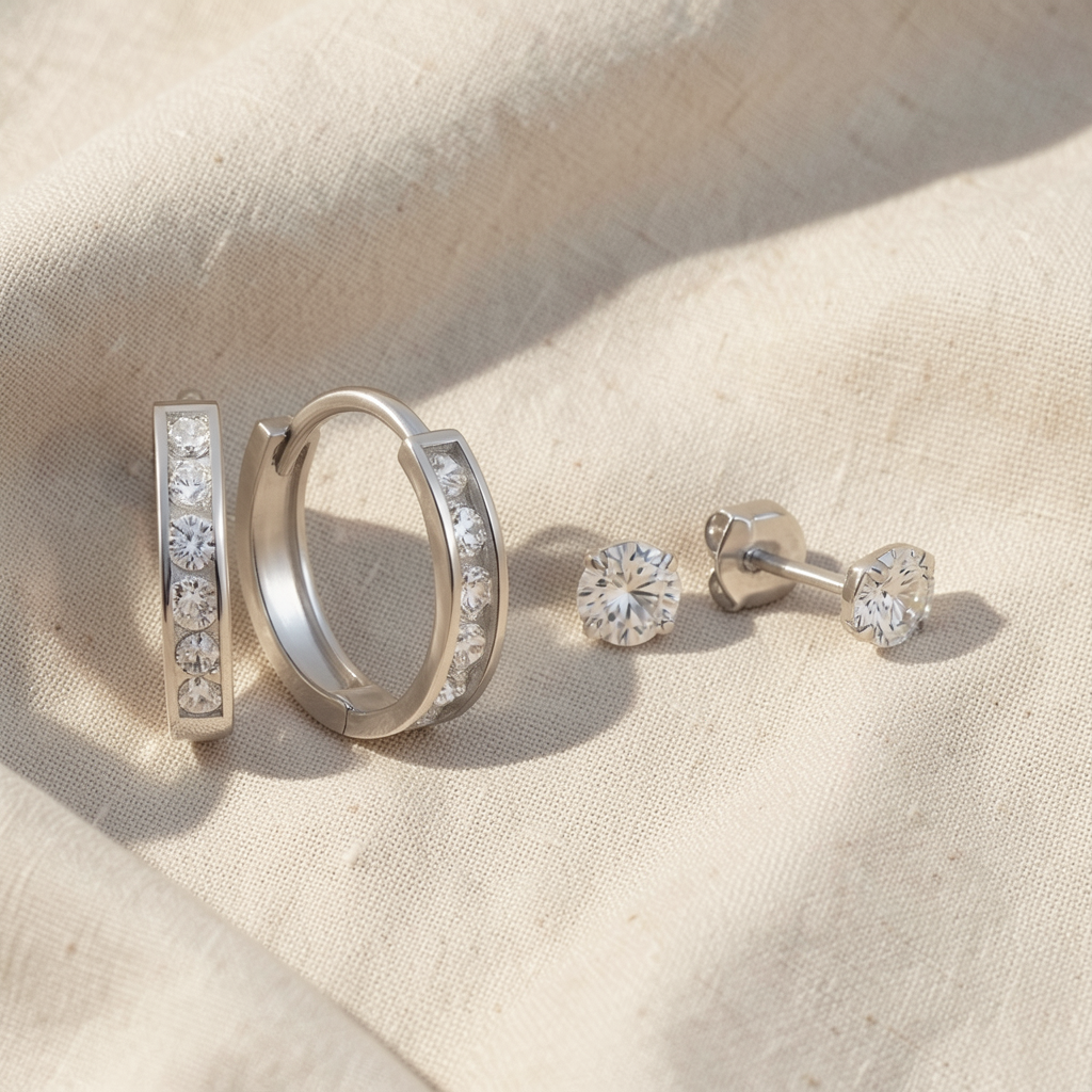 Crystal Stone Earrings Set