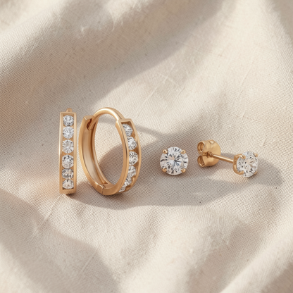 Crystal Stone Earrings Set