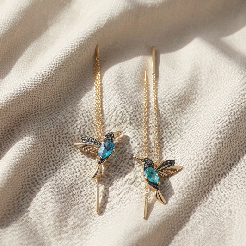 Colibri Enamel & Zirconia Earrings