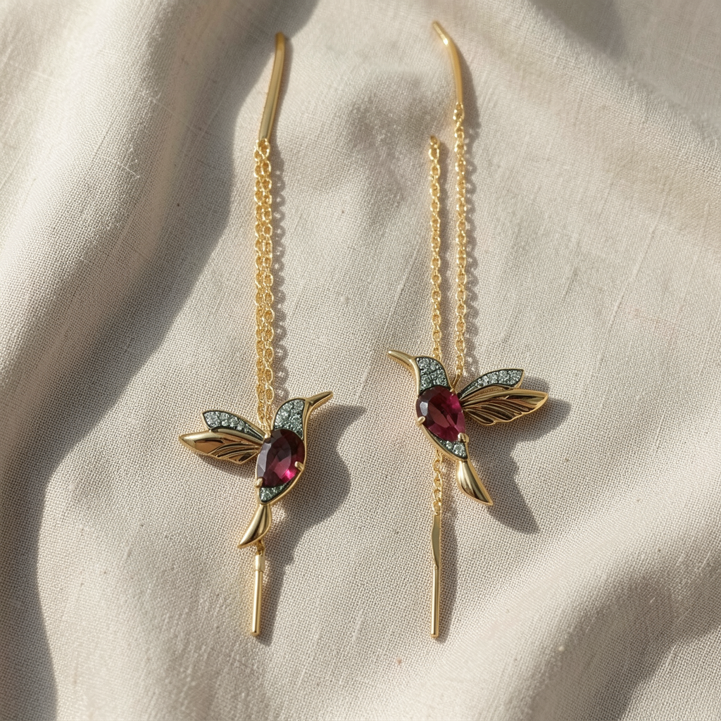 Colibri Enamel & Zirconia Earrings